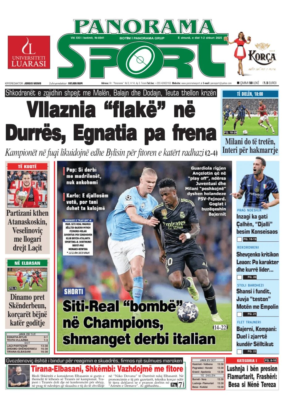 Prima-pagina-Panorama Sport-oggi-edizione-di-oggi-20250201